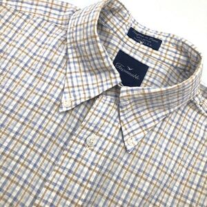 Faconnable Long Sleeve Seersucker Shirt Men's Size XL Button Down Career Casual
